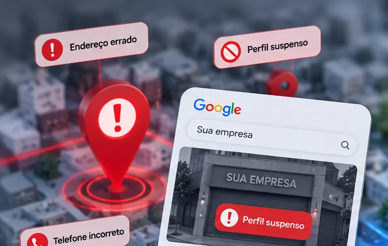 Ilustração de alertas de endereço incorreto e perfil suspenso, situações que precisam de análise.